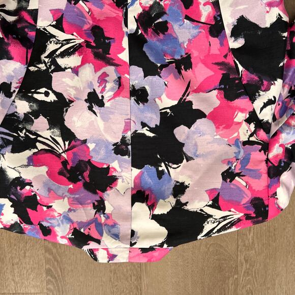 Black Label by Evan Picone NWOT Floral Pink/Purple Cropped Blazer - Picture 8 of 12
